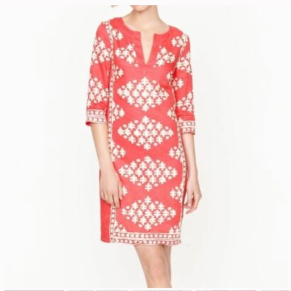 J. Crew Dresses & Skirts - J.Crew Linen Coral Java Shift Dress Size 6